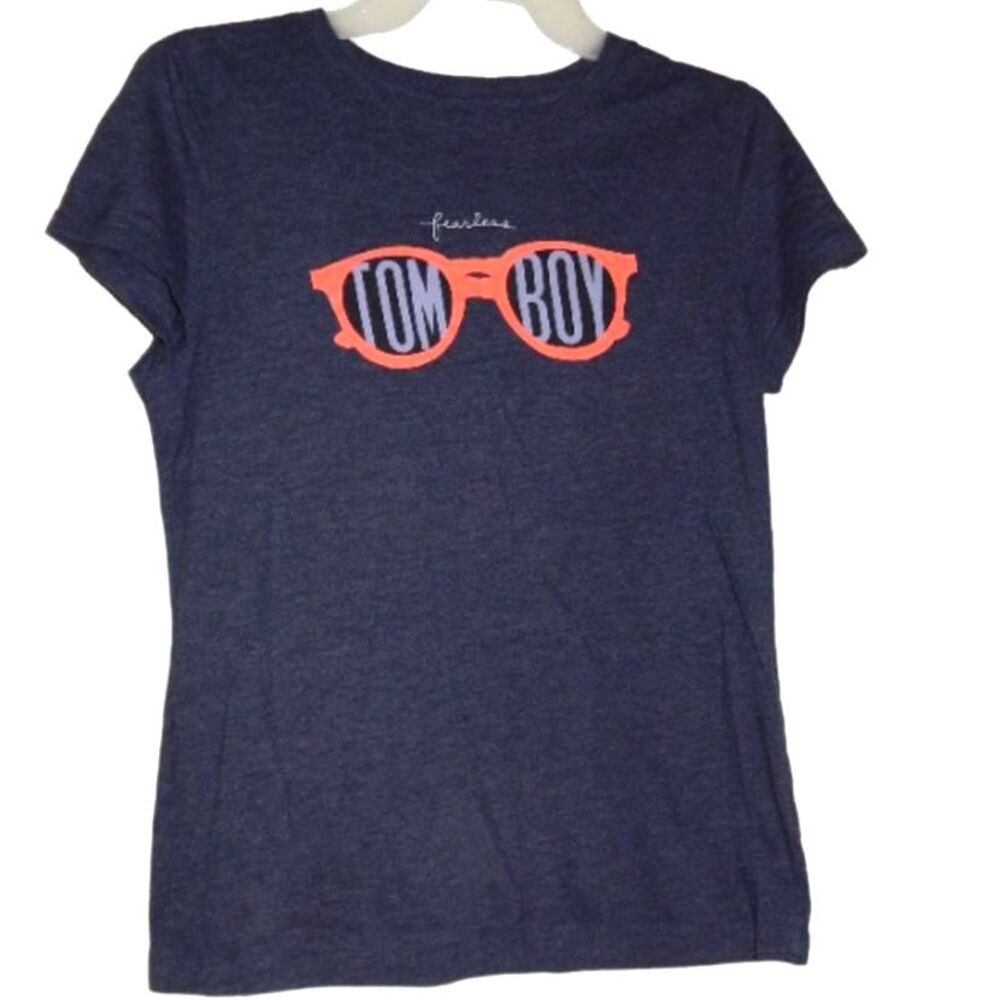 Aeropostale Classic Crew girls large navy blue Fearless Tomboy t‑shirt